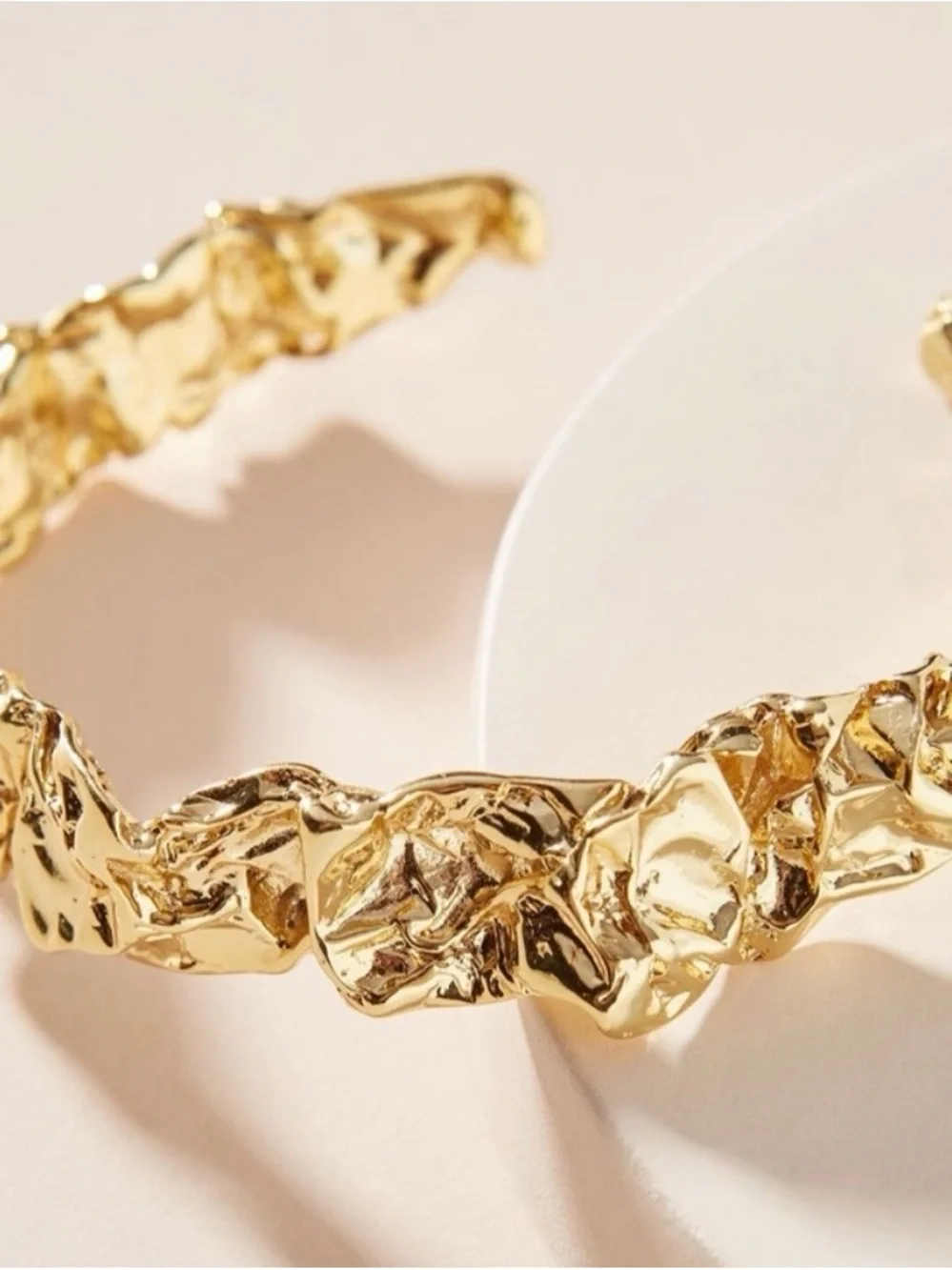 Amber Sceats Emery Cuff Bracelet. 24k gold plated brass. Thick. Adjustable NWOT